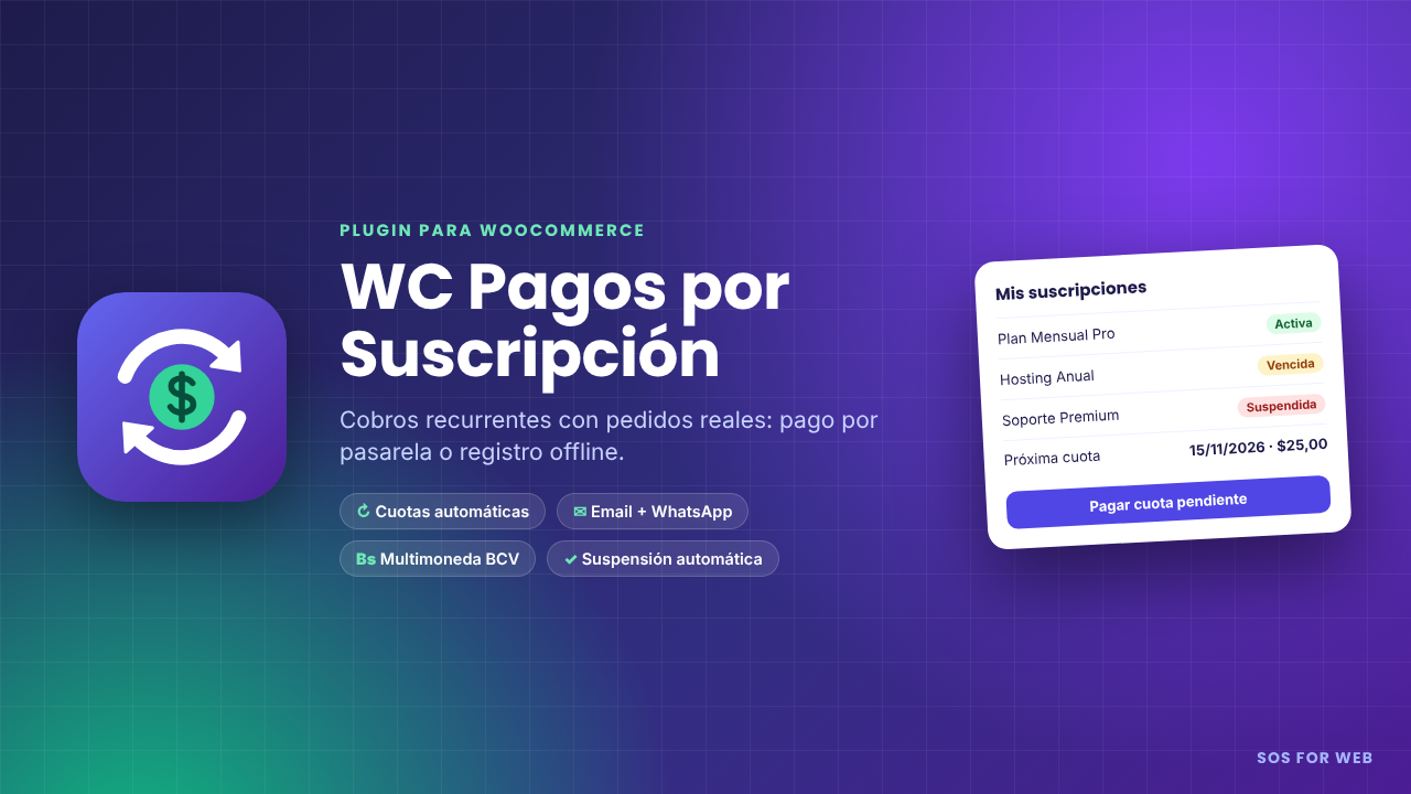 WC Pago Suscripción